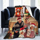 Load image into Gallery viewer, Custom Blanket with Photos Text Customized Blanket Personalized Flannel Throw Blankets for Adult Kid Birthday Christmas Halloween Fathers Mothers Valentines Day Gift