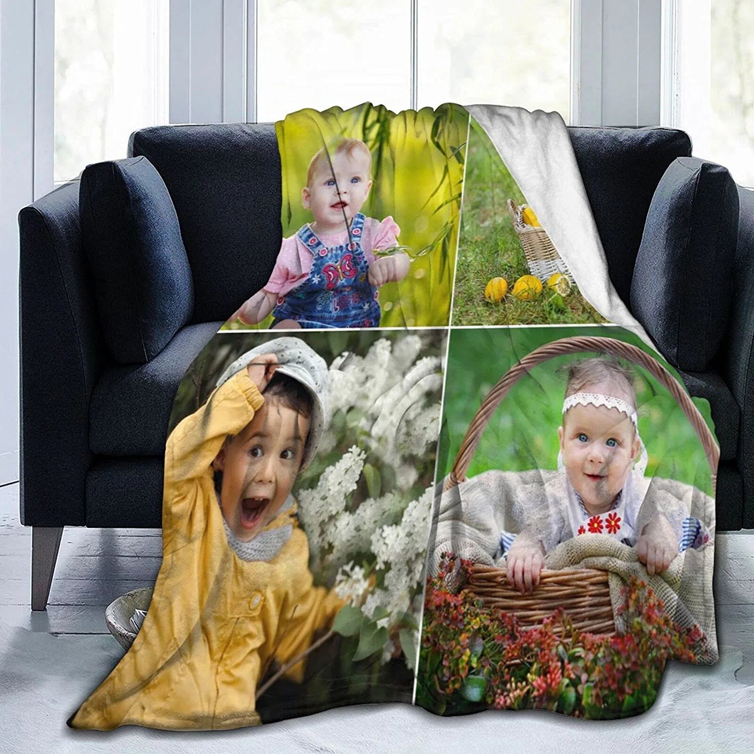 Custom Blanket with Photos Text Customized Blanket Personalized