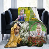 Load image into Gallery viewer, Custom Blanket with Photos Text Customized Blanket Personalized Flannel Throw Blankets for Adult Kid Birthday Christmas Halloween Fathers Mothers Valentines Day Gift