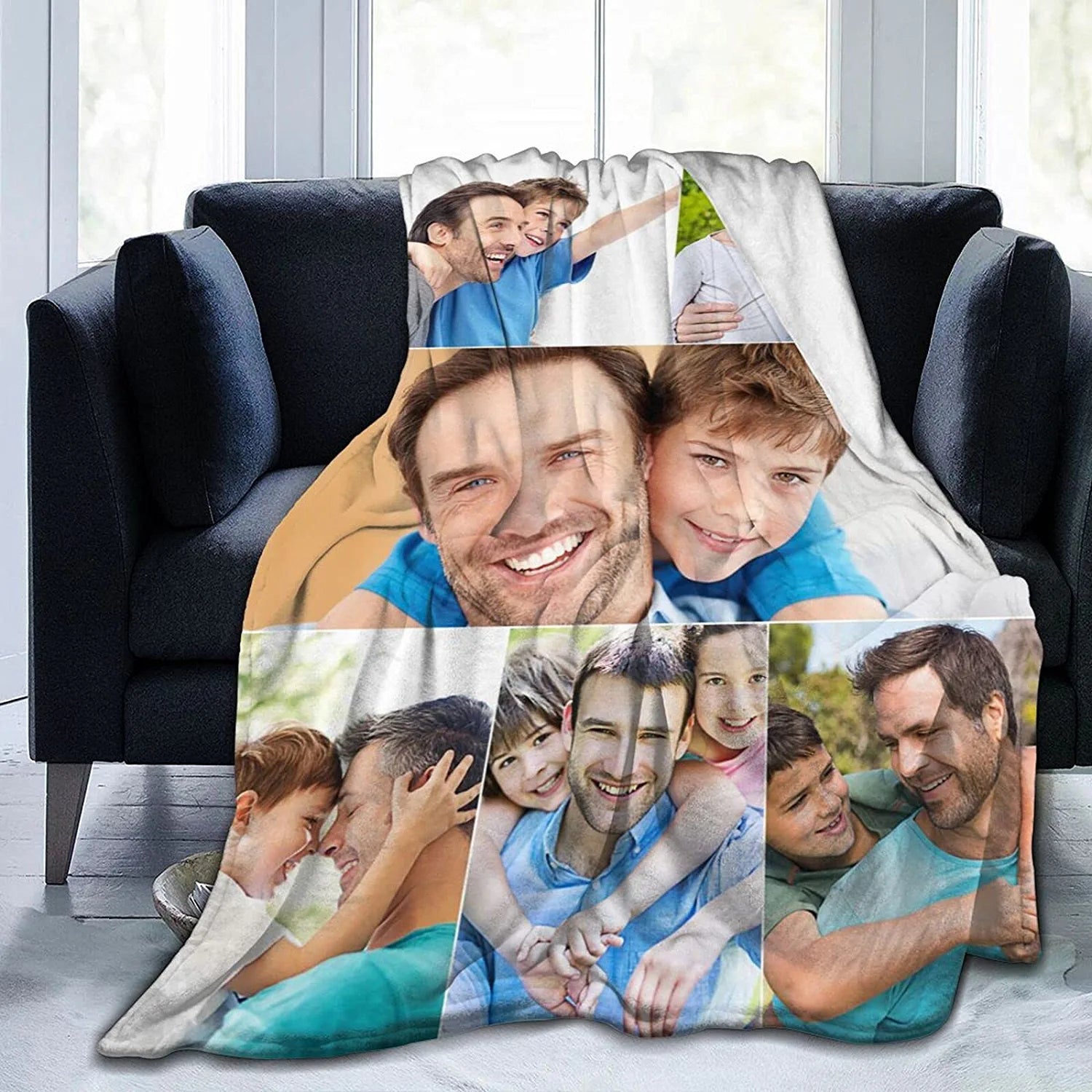 Custom Blanket with Photos Text Customized Blanket Personalized Flanne –